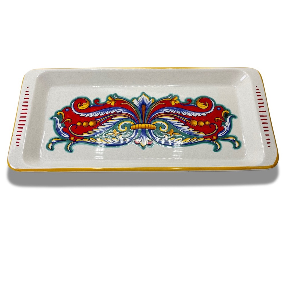 Deruta Rectangular Platter by Ceramica Nova Deruta Hand Painted in Italy 16" L - Picture 2 of 9